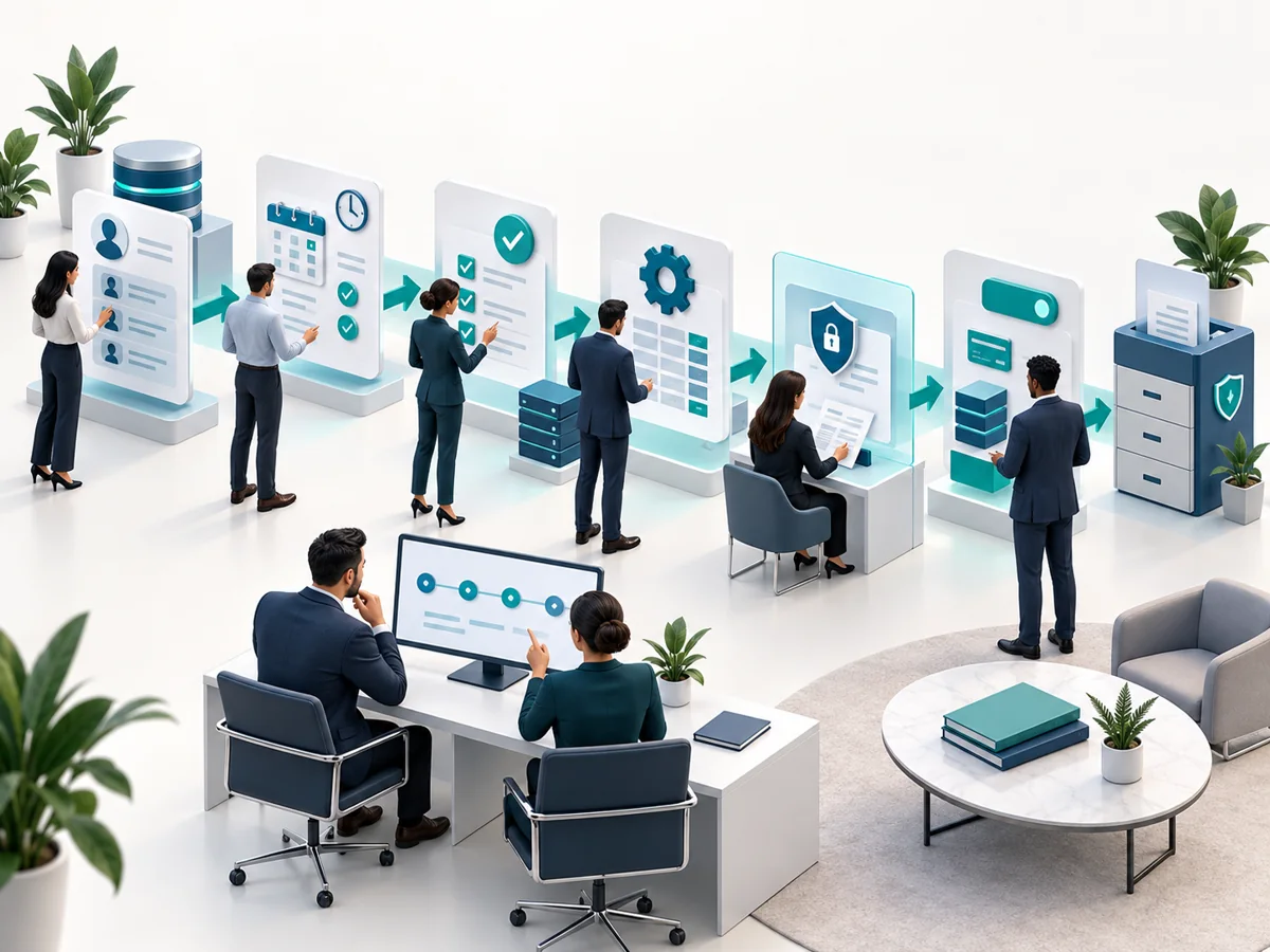Illustration of structured payroll, HR and compliance processes