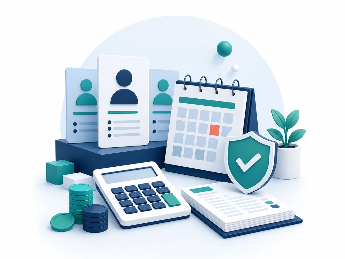 Payroll, HR and compliance service illustration