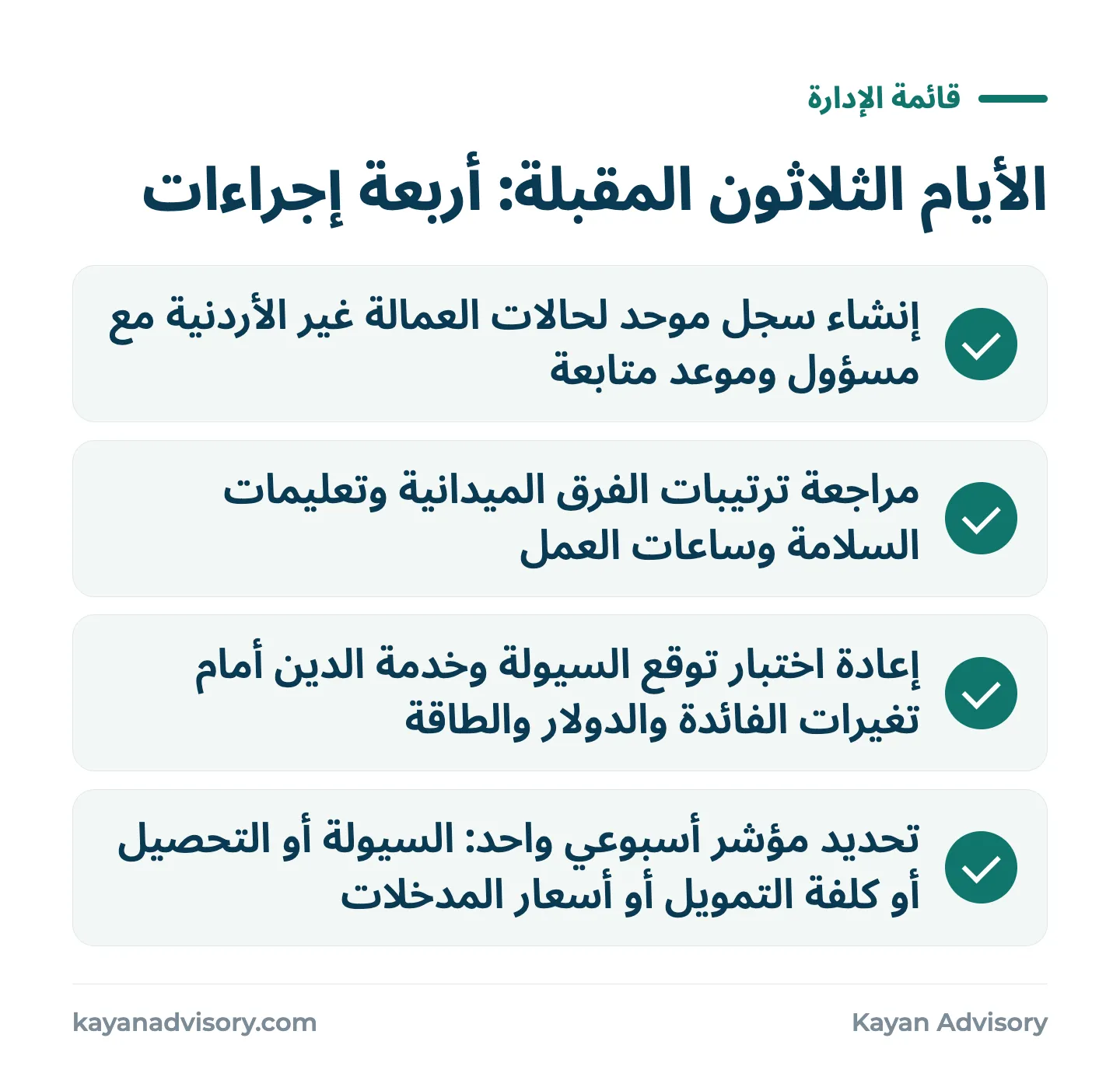 الأيام الثلاثون المقبلة: أربعة إجراءات