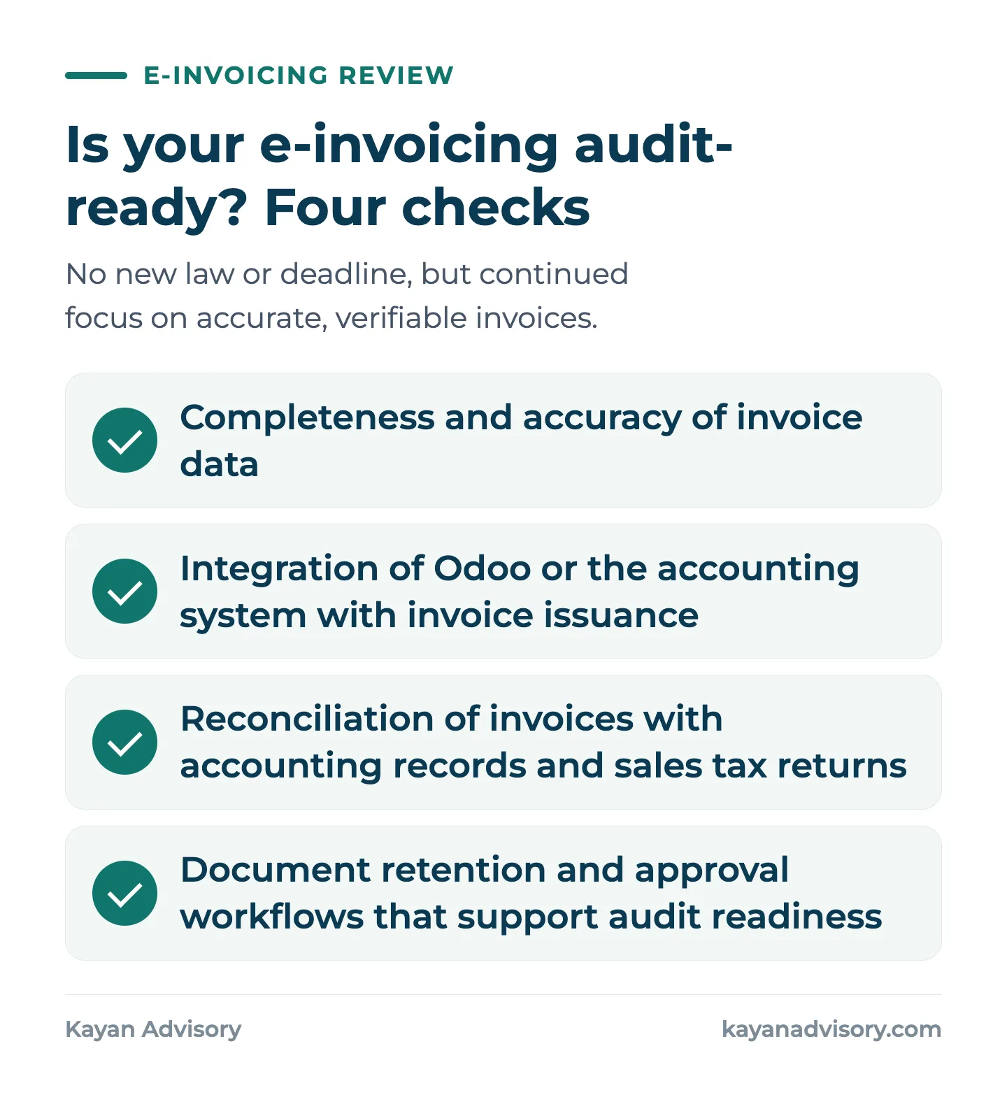 Is your e-invoicing audit-ready? Four checks