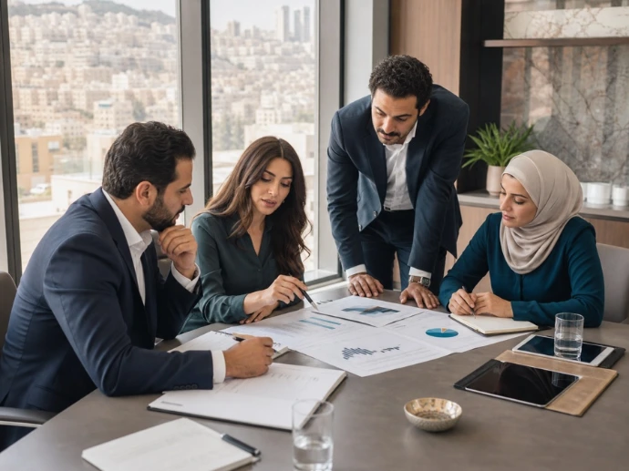 Kayan Advisory team conducting a financial strategy workshop in Amman